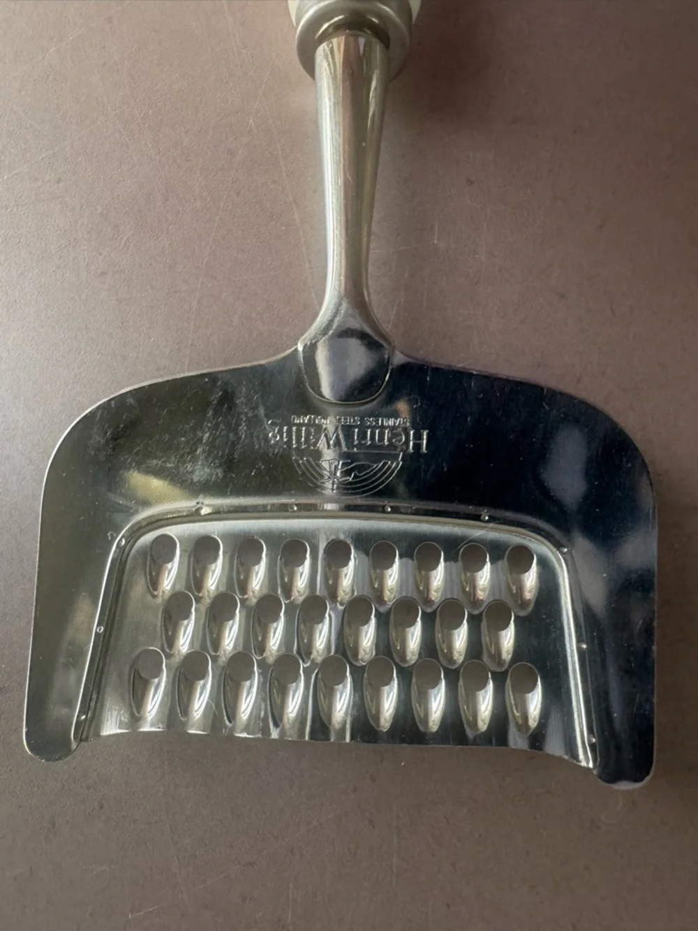 Vintage Henri Willig  Blue and White Ceramic-Handle Cheese Grater